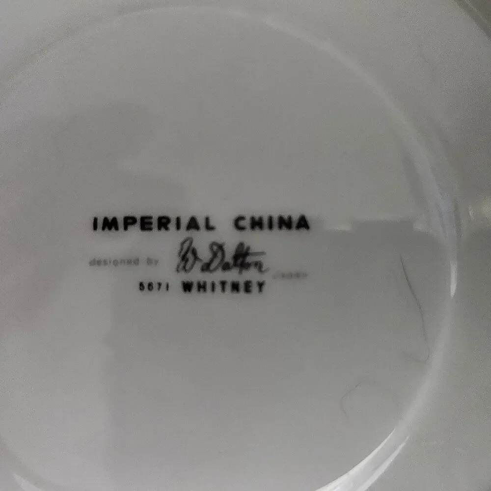Imperial China Whitney 5671 Saucers Set of 2 Silver Scroll Trim